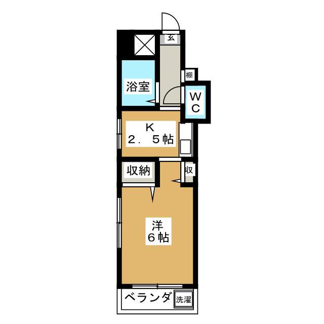 ジュネパレス新松戸第30(1K/3階)の間取り写真