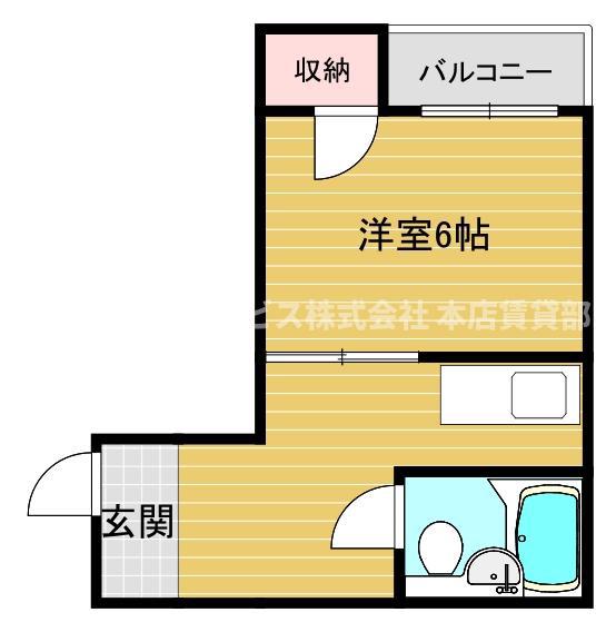 CABIN ABIKO イースト(1K/4階)の間取り写真