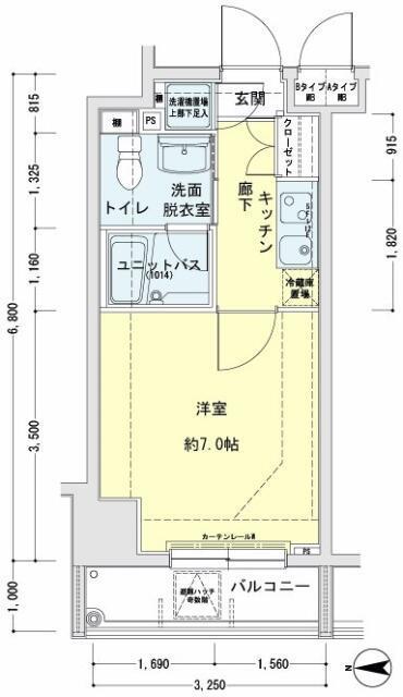 メインステージ錦糸町駅前II(1K/12階)の間取り写真
