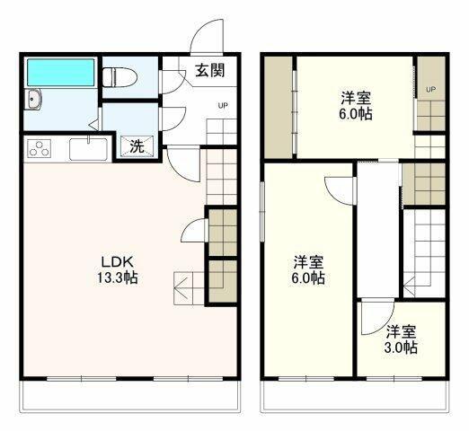 シャトーDEベルエポック(3LDK/3階)の間取り写真