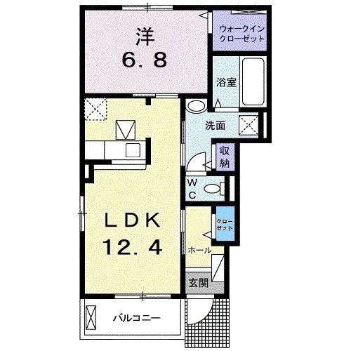 クレスト メゾン(1LDK/1階)の間取り写真