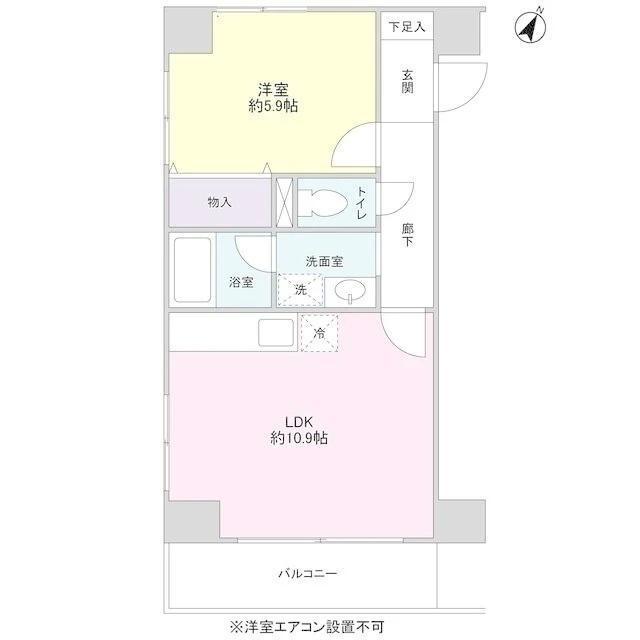 プロスペクト入谷(1LDK/7階)の間取り写真