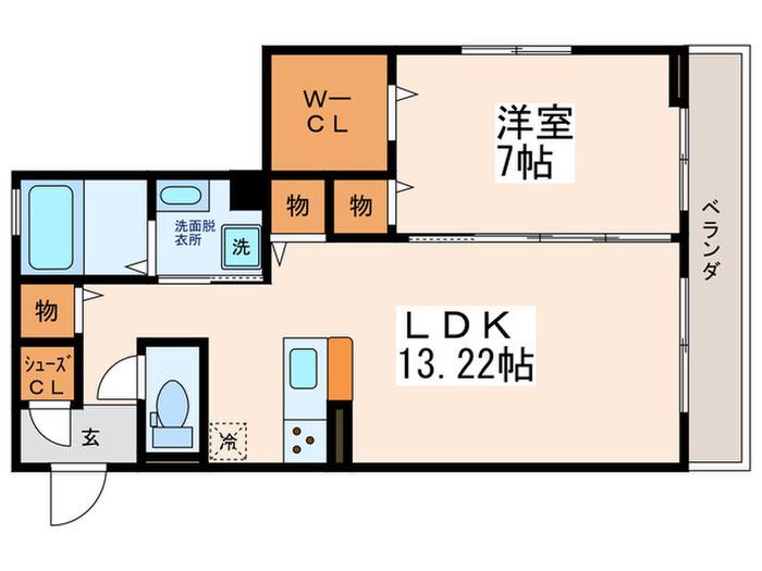 サンリッツ フラット2(1LDK/2階)の間取り写真