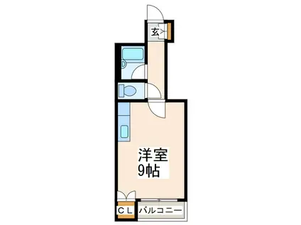 松本ビル(ワンルーム/2階)の間取り写真
