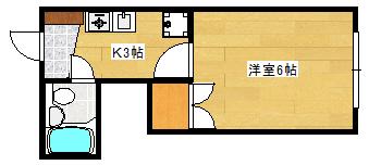 延道ビル(1K/3階)の間取り写真