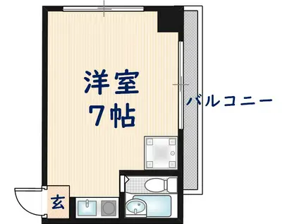 コシベ八戸ノ里(ワンルーム/4階)の間取り写真