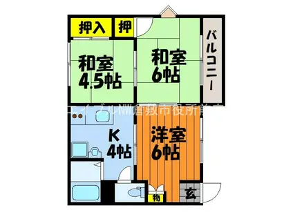 三宅コーポ(3K/1階)の間取り写真