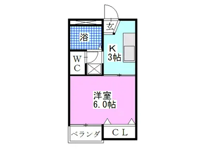 シーサイドコーポ(1K/1階)の間取り写真