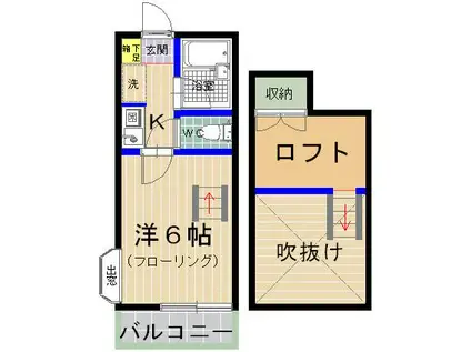 ラフィーネ松香台A棟(1K/1階)の間取り写真