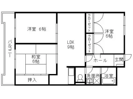ウィンズヴィラ30(3LDK/1階)の間取り写真