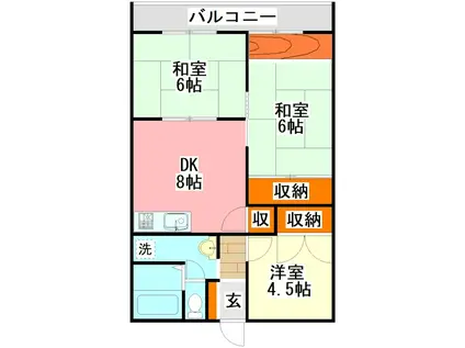 第2江藤ビル(3DK/5階)の間取り写真
