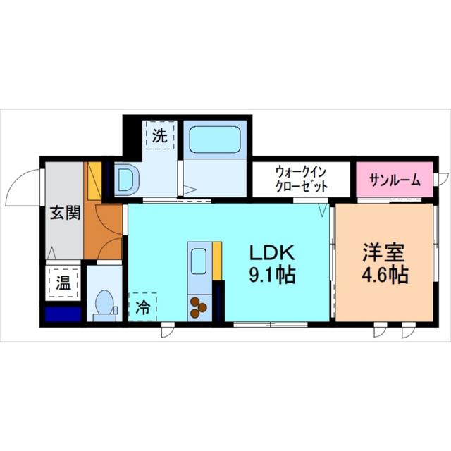シュペリール(1LDK/1階)の間取り写真