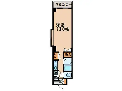 プレジール若竹(ワンルーム/8階)の間取り写真
