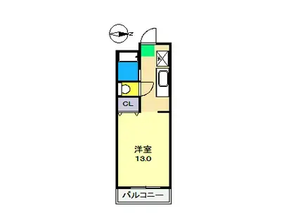 シティライフ21比島(ワンルーム/1階)の間取り写真