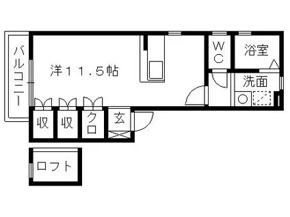 LAPIS LAZURI A(ワンルーム/1階)の間取り写真