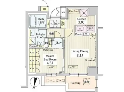 ル・シュクレ永福(1LDK/5階)の間取り写真