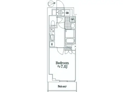 クレヴィスタ亀戸II(1K/9階)の間取り写真