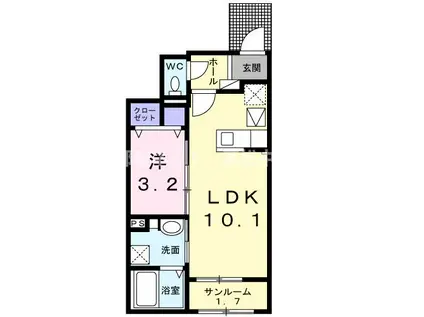 ハイツ HAYASHI 1(1LDK/1階)の間取り写真