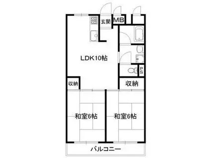 加島第3マンション(2LDK/2階)の間取り写真
