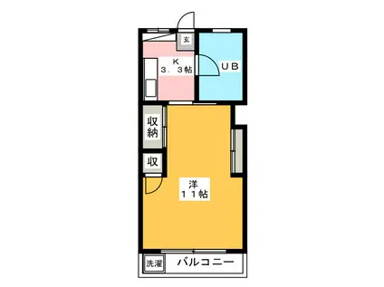 みつるマンション(1K/3階)の間取り写真
