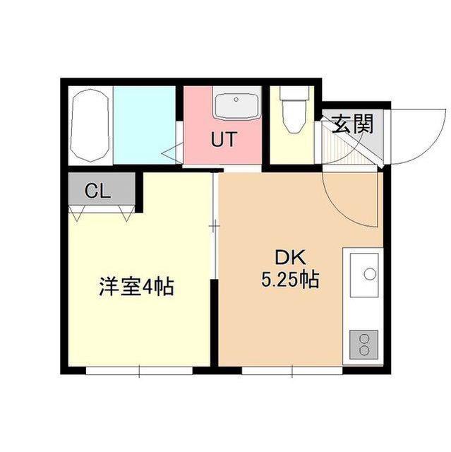 ノースイング28参番館(1DK/1階)の間取り写真