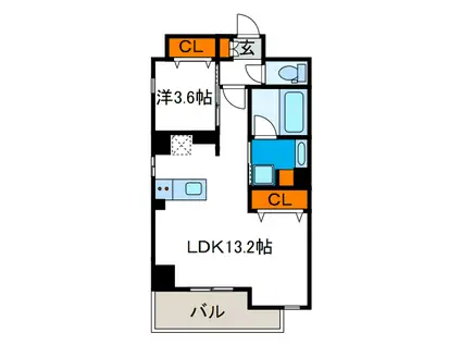 レクシア九条DUO(1LDK/7階)の間取り写真