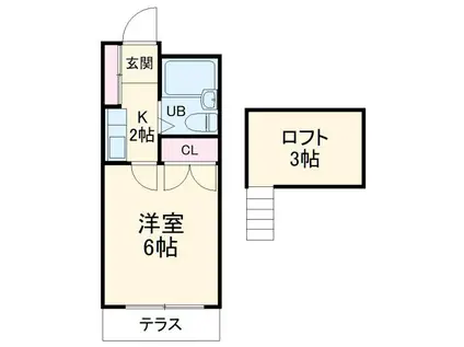メゾンド平岡(1K/1階)の間取り写真