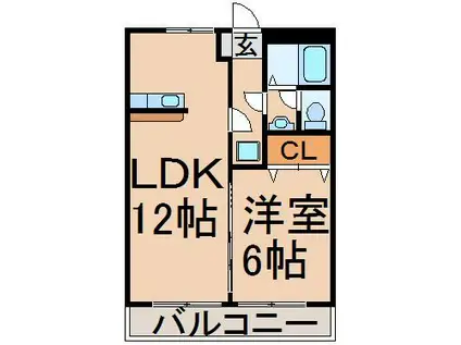 メゾンノースパーク(1LDK/3階)の間取り写真