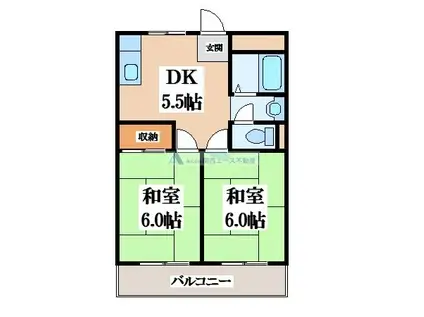 プレアール枚岡(2DK/4階)の間取り写真