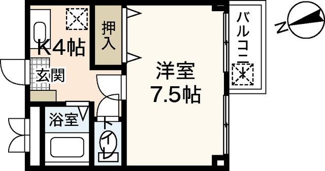 プティTO(1K/1階)の間取り写真