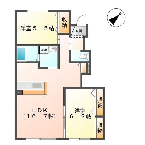 COCODE56(2LDK/1階)の間取り写真