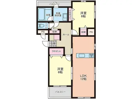 ブレインコートヒロ(2LDK/3階)の間取り写真