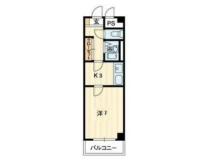 グレースタワー(1K/7階)の間取り写真