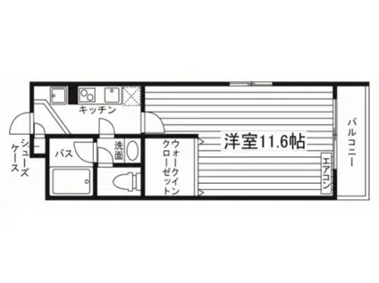 プエルラスクェアアコオIII番館(1K/3階)の間取り写真