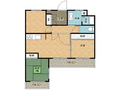 三旺マンション第3新栄(3LDK/2階)の間取り写真