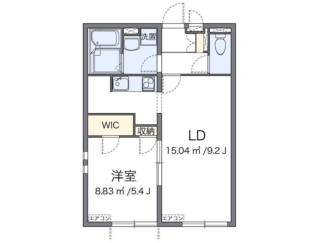 クレイノ桜山(1LDK/1階)の間取り写真
