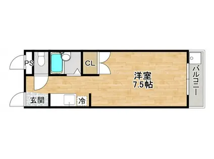 サンライズ箕面(1K/2階)の間取り写真