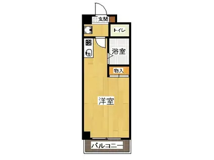 ウエストサイド(1K/3階)の間取り写真