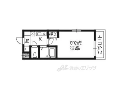 トゥルー西ノ京(1K/1階)の間取り写真