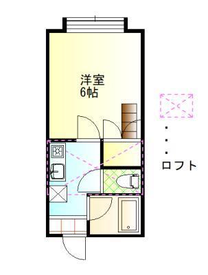 ヴィラージュU八橋(1K/1階)の間取り写真
