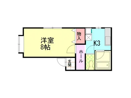 サンシティ増泉(1K/2階)の間取り写真