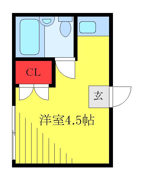 ワイズ・フラット(ワンルーム/1階)の間取り写真