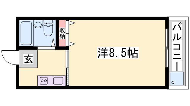 ムトーハイツ(1K/1階)の間取り写真