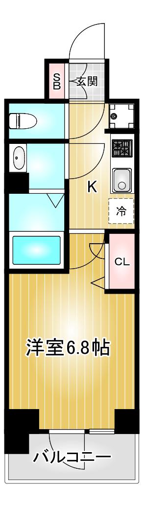 プレサンス名古屋幅下ファビュラス(1K/5階)の間取り写真