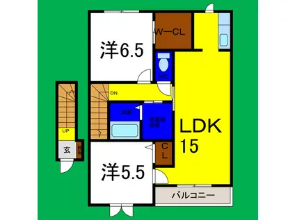 シャーメゾンディアス川内 A棟(2LDK/2階)の間取り写真