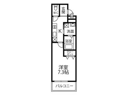 ベルドミール末広六番館(1K/1階)の間取り写真