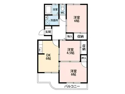 メゾン新川(3DK/2階)の間取り写真