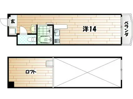 サンシティ日明(ワンルーム/6階)の間取り写真