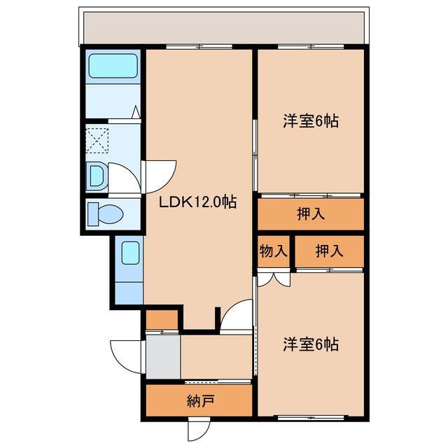 マイライフ日吉A棟(2LDK/2階)の間取り写真