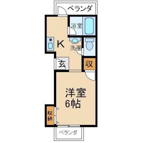 和久田ハイツ(1K/1階)の間取り写真